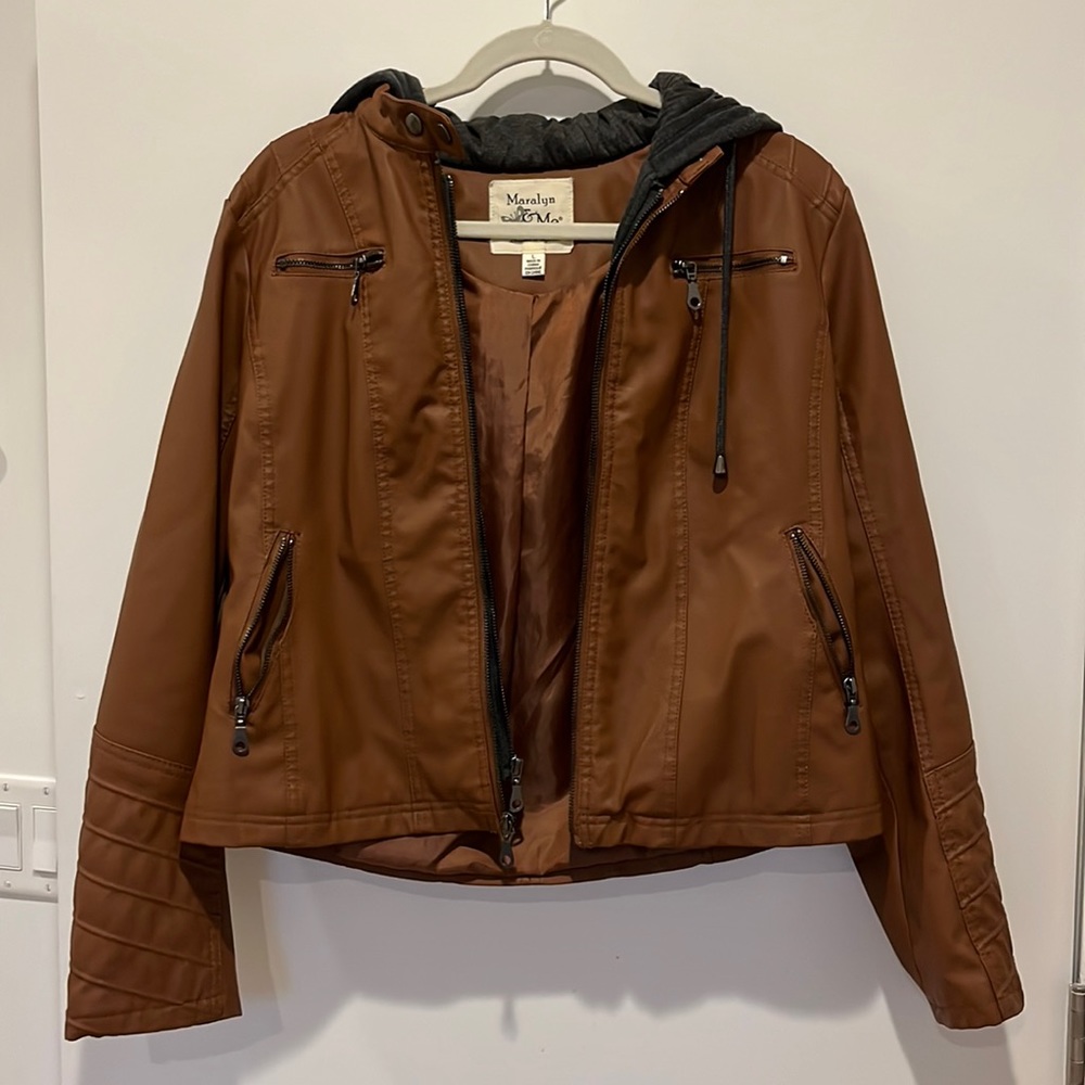 Maralyn & Me Faux Leather Jacket, Size L
